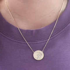 14K Yellow Gold Round Lab Diamond Constellation Pendant Necklace with 18 Inches Chain - MMR