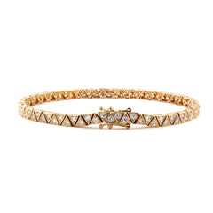 14K Yellow Gold Round Lab Dimaond Triangle Bracelet - MMR