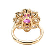 14K Yellow Gold Ruby & Diamond Flower Ring