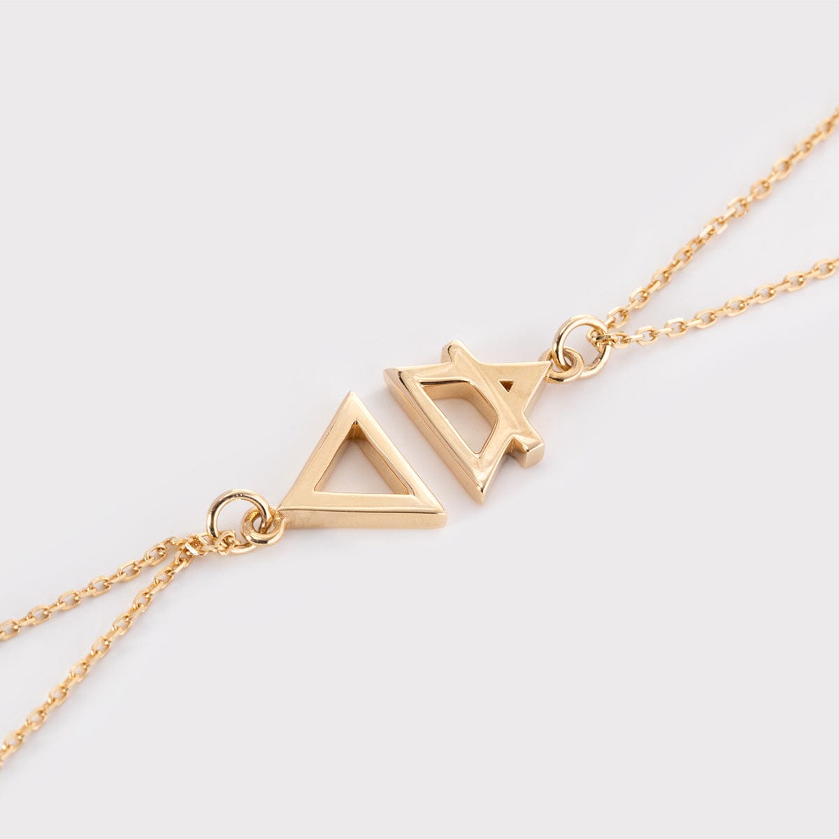 14K Yellow Gold Special Characters Pendant Necklace