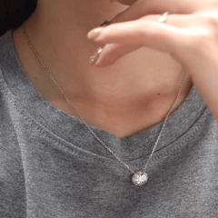 14K Yellow & White Gold 2.5ct Oval Cut Lab Diamond Halo Pendant Necklace - MMR