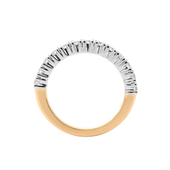 14K Yellow & White Gold 2mm Round Diamond Half Eternity Tapered Design Band (US 3.5) - MMR