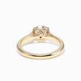 14K Yellow Gold 2ct Old Mine Cut Lab Diamond Half Bezel Ring with Knot Design