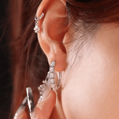 Round Lab Diamond Six-stone Huggie Earrings