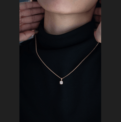 Old Mine Cut Lab Diamond Bezel Pendant Necklace