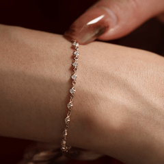 Round Lab Diamond Star Bezel-Set Station Bracelet