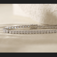 3mm Round Cut Lab Diamond 4 Prong Basket Tennis Bracelet Everyday Essential
