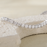 3.8mm Round Cut Lab Diamond 4 Prong Basket Tennis Bracelet Everyday Essential