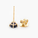 18K Yellow Gold 2ct tw Round Sapphire Stud Earrings