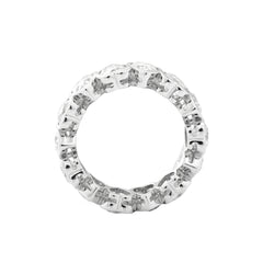 10K White Gold Heart Shape Moissanite Bezel Eternity Ring(Unresizable)