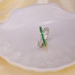 18k Gold Emerald & Diamond Cross Ring