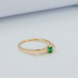 18k Gold Emerald Solitaire Ring