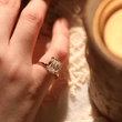 18K Rose Gold Antique Elongated Cushion Old Mine Cut Engagement Ring