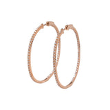 18k Rose Gold Diamond Huge Hoop Earrings| Fiorese Jewelry