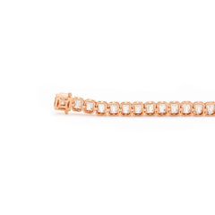 18K Rose Gold Emerald Cut Lab Diamond Bezel Tennis Bracelet - MMR