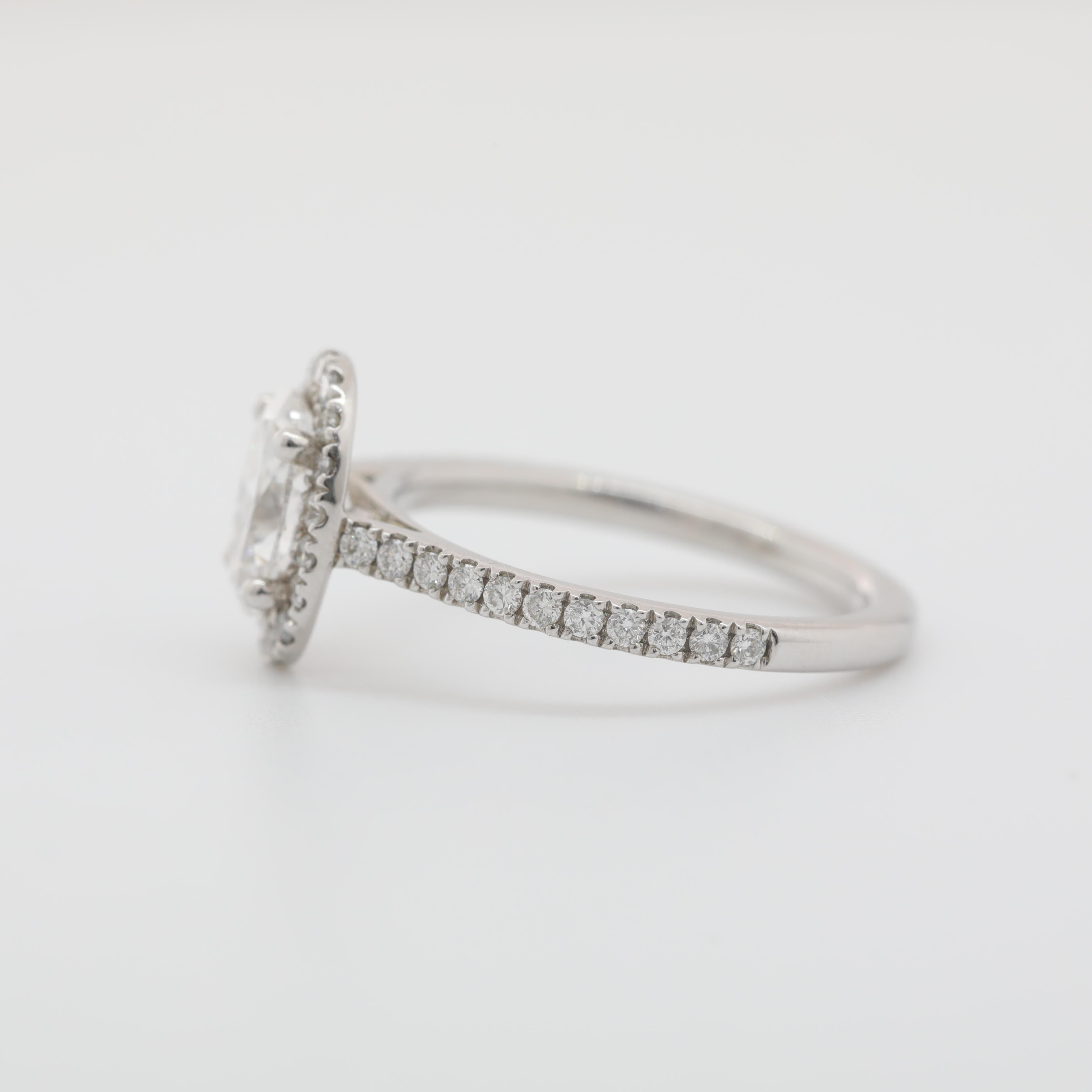 18K White Gold 1.06ct Oval Cut Lab Diamond Halo Ring - MMR
