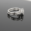 18k White Gold 2.5ct Old European Cut Lab Diamond 4 Prongs Vintage Side-stone Engagement Ring & Enhancer