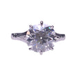 18k White Gold 3.5ct Old European Cut Lab Diamond 8 Claw Prongs Vintage Halo Ring