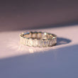 18K White Gold Womens Emerald Diamond Eternity Ring