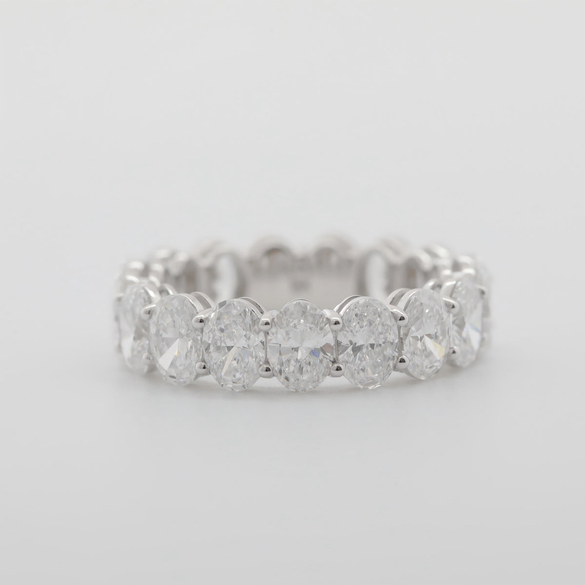 18K White Gold 5*3.5mm Oval Lab Diamond Eternity Ring - MMR