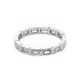 18K White Gold Bezel Baguette Lab Diamond Eternity Ring