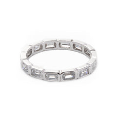 18K White Gold Bezel Baguette Lab Diamond Eternity Ring