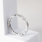 18K White Gold Bezel Baguette Lab Diamond Eternity Ring