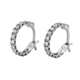 18k White Gold Diamond Hoop Earrings