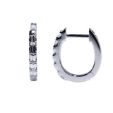 18k White Gold Diamond Hoop Earrings