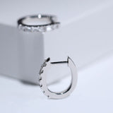 18k White Gold Diamond Hoop Earrings