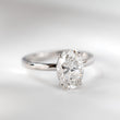 18K White Gold Oval Cut Diamond Four Prongs Basket Setting Solitaire Ring (Ring Setting Only)