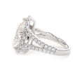 18K White Gold Pear Shaped Lab Diamond Halo Split Ring (Ring Setting Only)