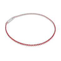18k White Gold Pink Sapphire Tennis Bracelet