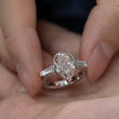 18K White Gold Pear Cut Lab Diamond Tapered Baguette Three Stone Engagement Ring (Ring Setting Only)