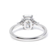 18K White Gold Radiant Cut Lab Diamond Triangular Cut Three Stone Ring (Ring Setting Only)