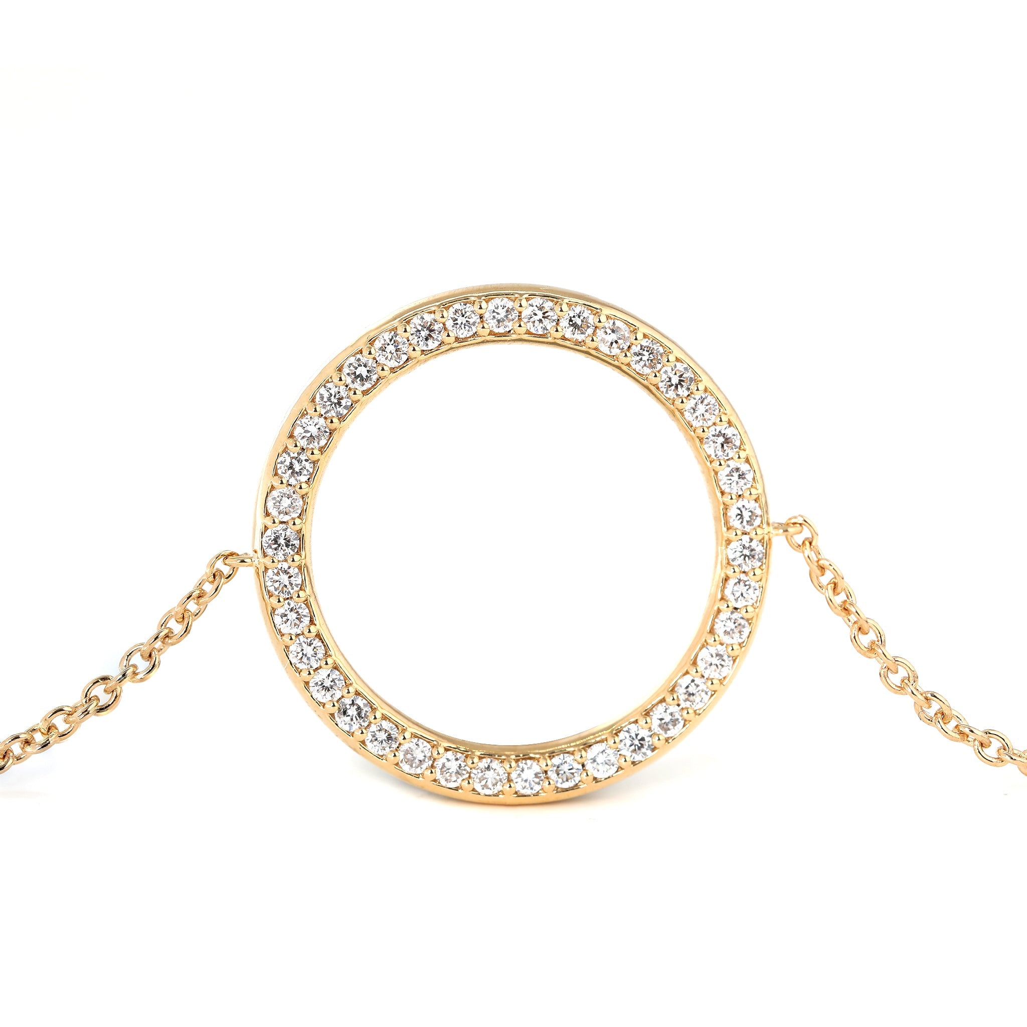 18K Yellow Gold 1.5mm Brilliant Cut Lab Diamond Bracelet (16cm) - MMR