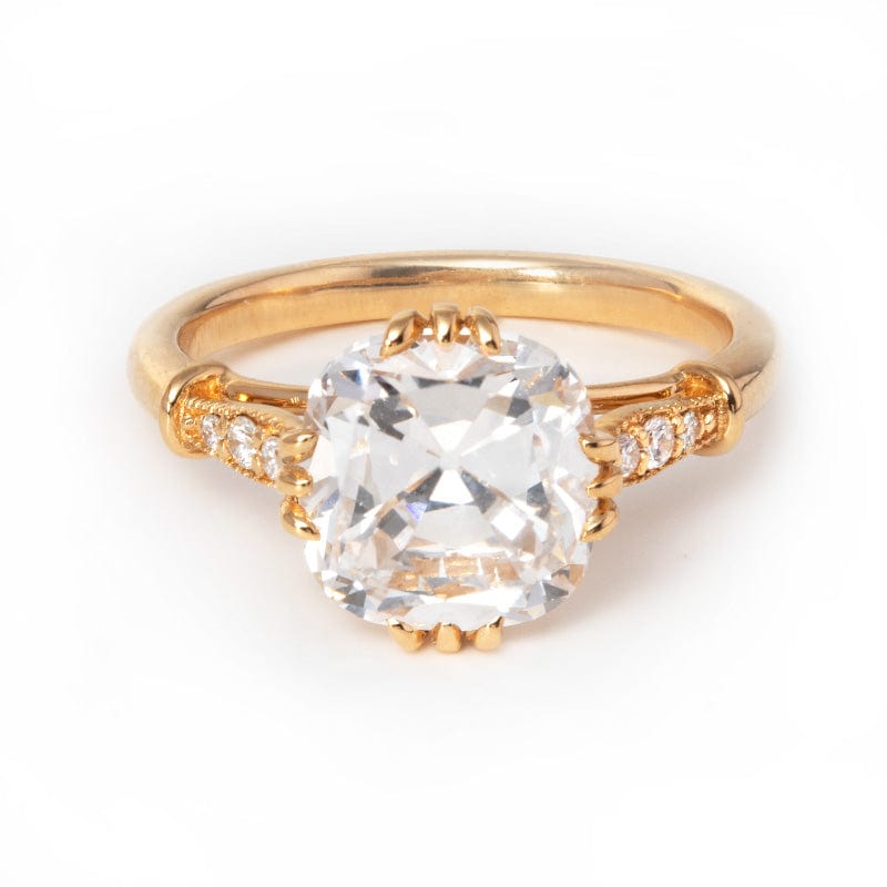 18k Yellow Gold Old Mine Cut Lab Grown Diamond Jewelry