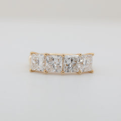 18K Yellow Gold 4 ctw Princess Cut Lab Diamond 4-Stone Ring - MMR