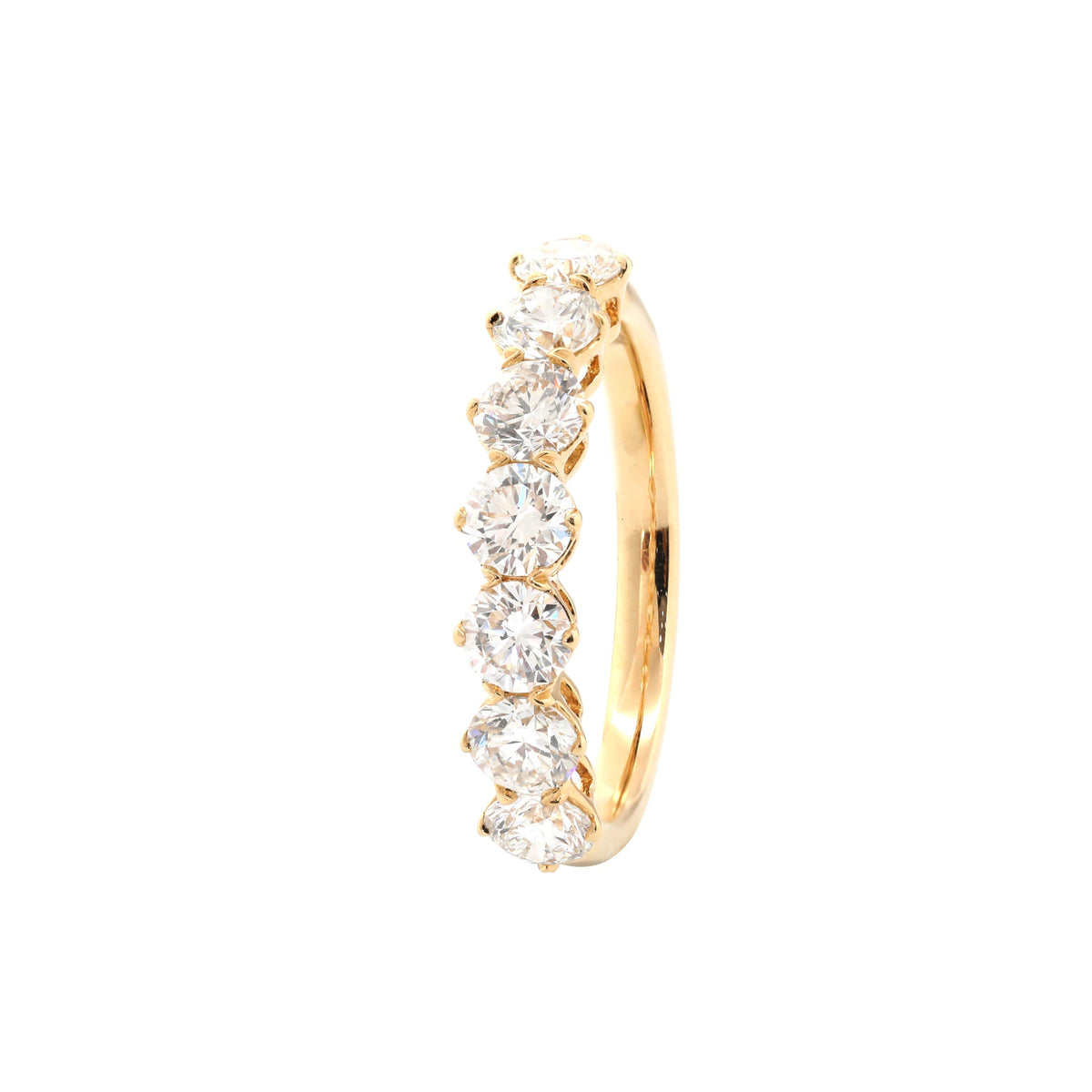 18K Yellow Gold 4mm Round Brilliant Cut Lab Diamond Eternity Band - MMR