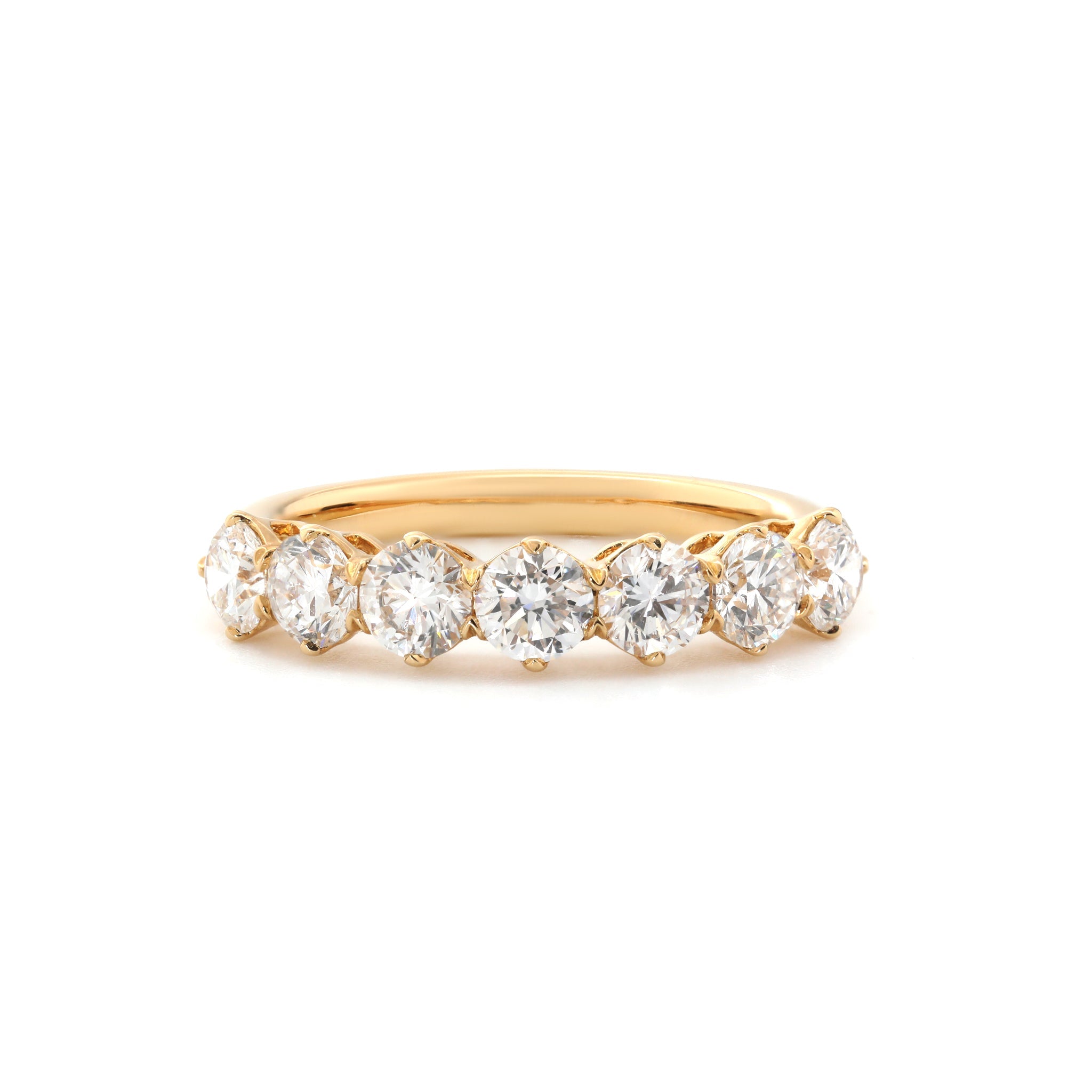 18K Yellow Gold 4mm Round Brilliant Cut Lab Diamond Eternity Band - MMR