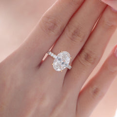 18K Yellow Gold 5.07ct Oval Lab Diamond Ring - MMR