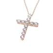 18K Yellow Gold Cross Diamond Necklace