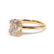18K Yellow Gold Oval Cut Lab Diamond Double Prong Basket Setting Solitaire Ring (Ring Setting Only)