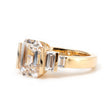 18K Yellow Gold Emerald Cut Lab Diamond Baguette Five-stone Ring (Ring Setting Only)