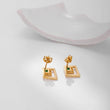 18K Yellow Gold Emerald Graphic Stud Earrings