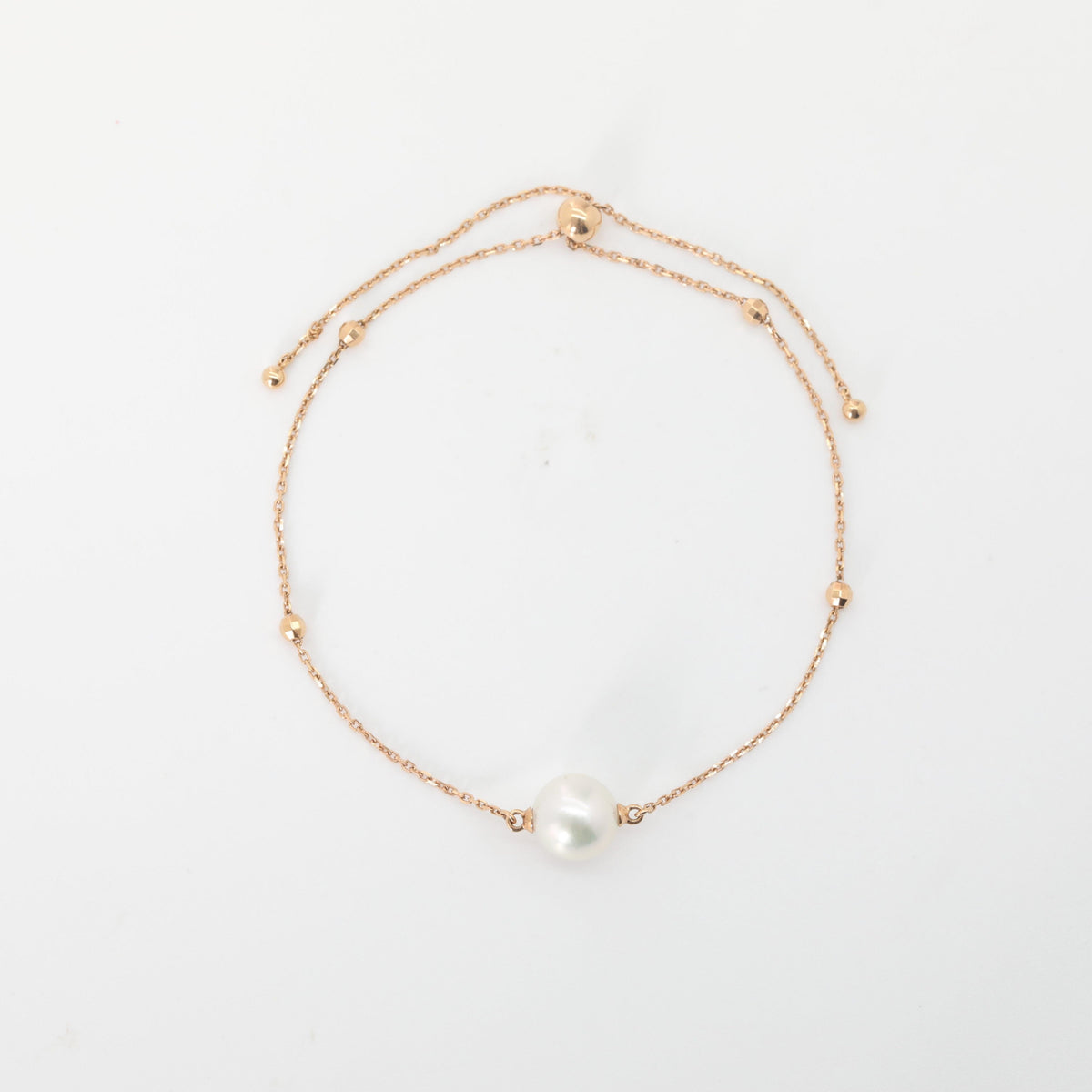 18K Yellow Gold Freshwater Pearl Chain Bracelet - MMR