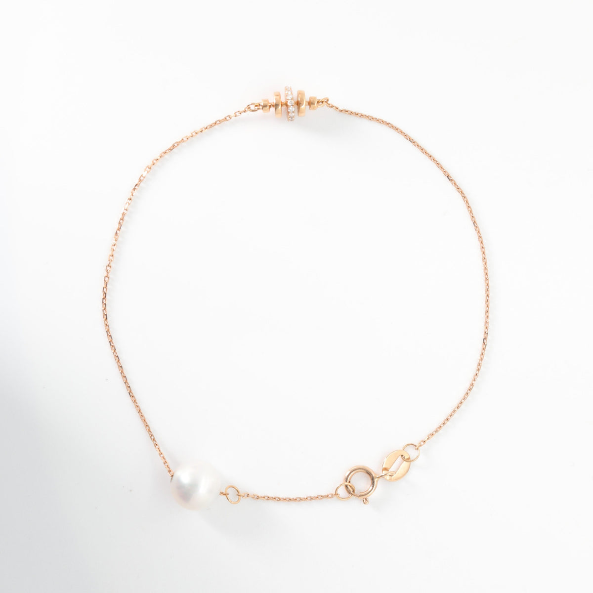 18K Yellow Gold Freshwater Pearl Chain Bracelet - MMR