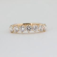 18K Yellow Gold Old European Cut Lab Diamond 7-Stone Ring - MMR