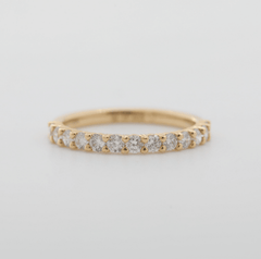 18K Yellow Gold Old European Cut Lab Diamond Half Eternity Ring - MMR