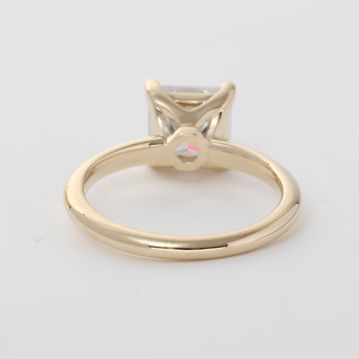 18K Yellow Gold Princess Cut Lab Diamond Solitaire Ring (Ring Setting Only)